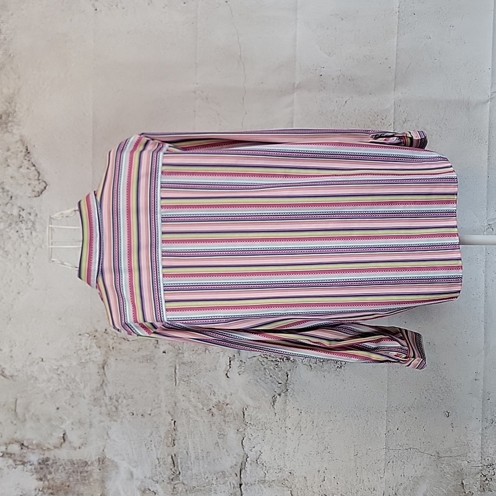 Foxcroft Button-Down Shirt Multicolor Striped Wom… - image 7